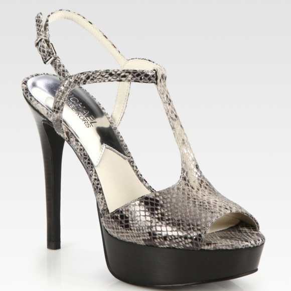 MICHAEL Michael Kors Felicia Python-Embossed Leath - Picture 1 of 6